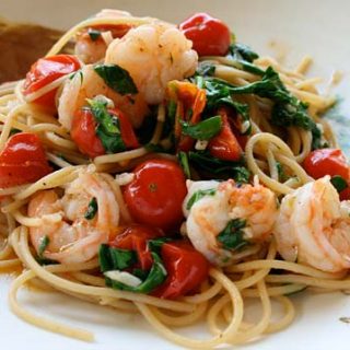 Spaghetti With Chile Shrimps And Tomatoes