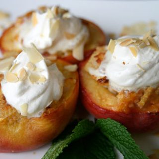 Almond Stuffed Peaches
