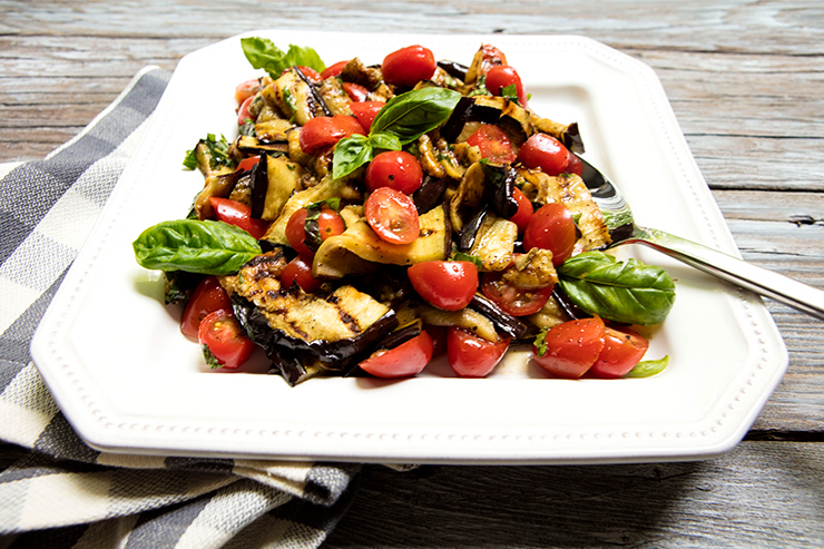 Grilled Eggplant And Tomato Salad