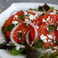 Heirloom Tomato Salad With Goat Cheese Crumbles