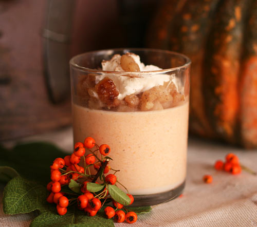 Pumpkin Panna Cotta With Caramelized Pears