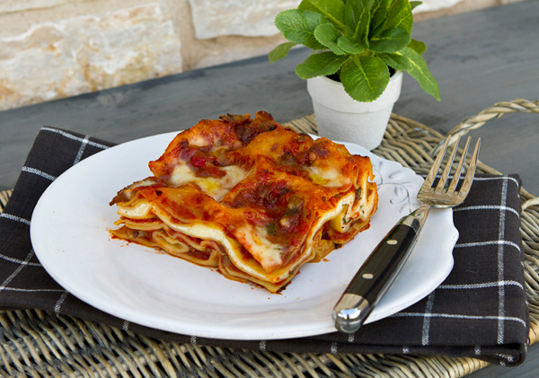 Sausage, Mushroom, & Ricotta Lasagna