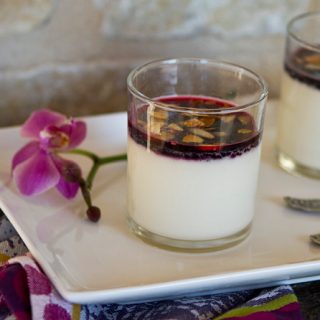 Almond Panna Cotta With Berry Syrup