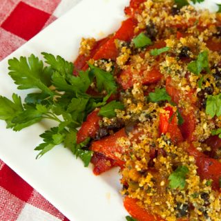 Roasted Peppers Gratin With Olives