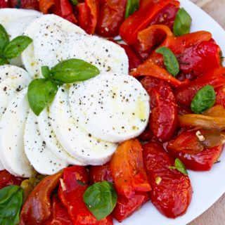 Buffalo Mozzarella With Oven Roasted Tomatoes & Peppers