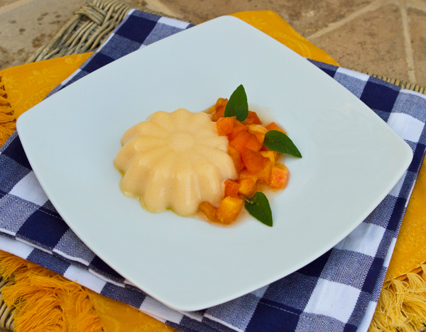 Apricot Panna Cotta With Peaches