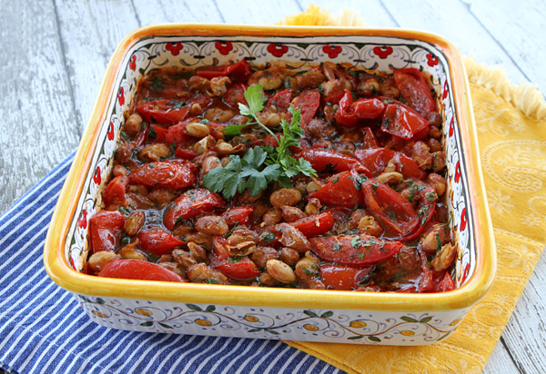 Roasted Summer Tomatoes With Beans