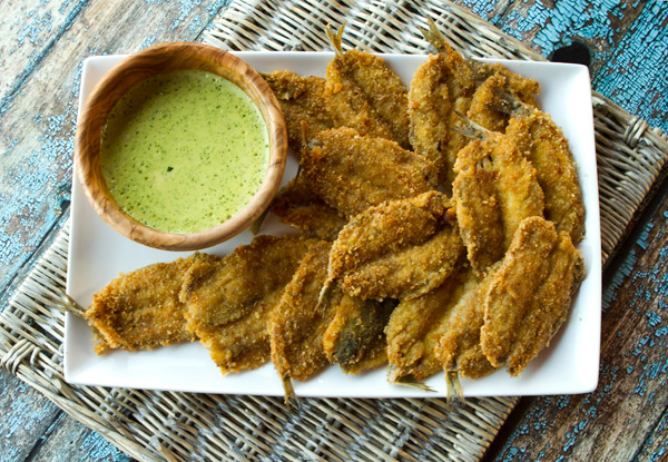 Fried Sardines With Parsley Caper Sauce