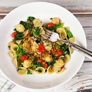 Orecchiette With Broccoli Rabe, Tomatoes, & Anchovy Breadcrumbs