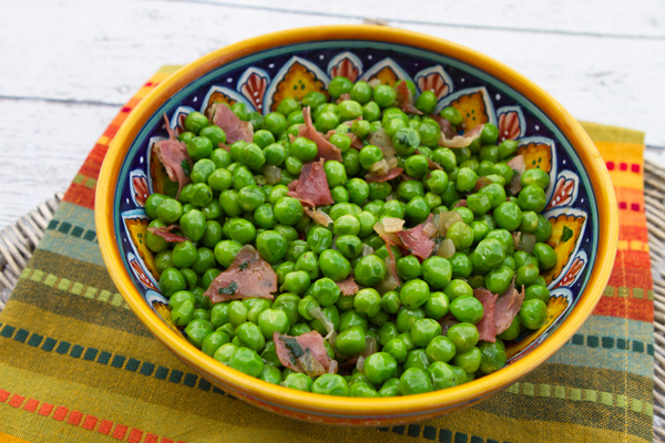 Spring Peas with Prosciutto & Onions