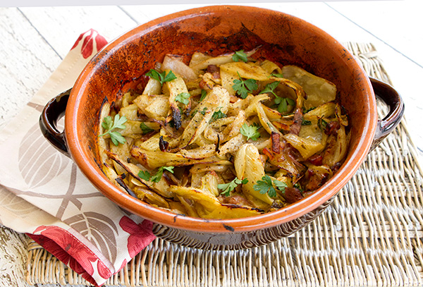 Roasted Fennel With Onions & Guanciale {Finocchi Arrostiti}