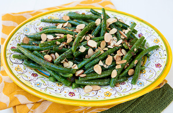 Green Beans With Mustard Vinaigrette & Toasted Almonds