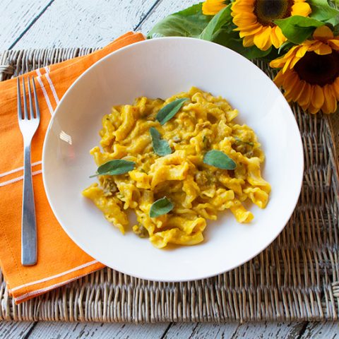 Creamy Kabocha Squash Pasta With Sausage