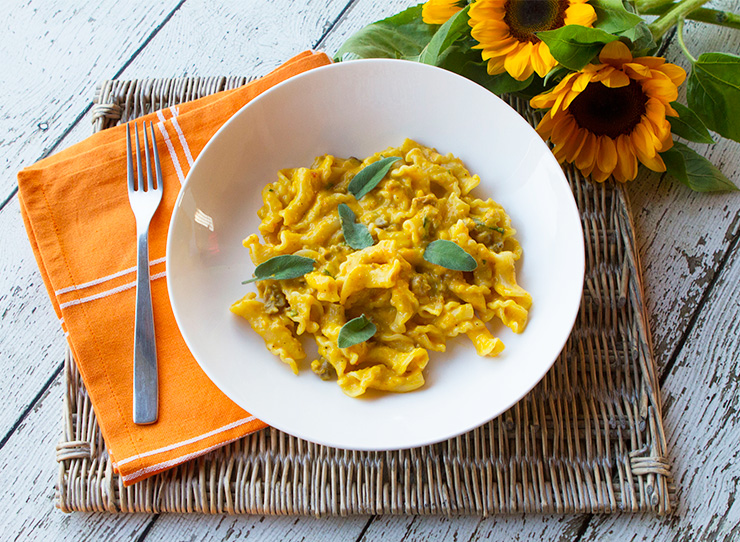 Creamy Kabocha Squash Pasta With Sausage