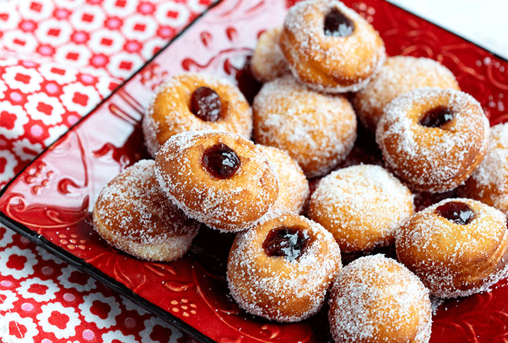 Bomboloni With Jam Filling For Valentine’s Day or Carnivale