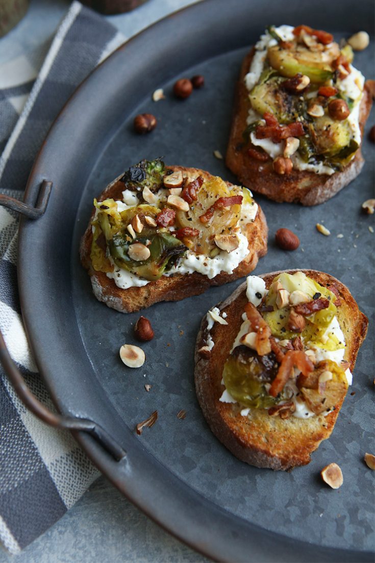 Bruschetta With Burrata, Brussels Sprouts, & Pancetta Italian Food Forever