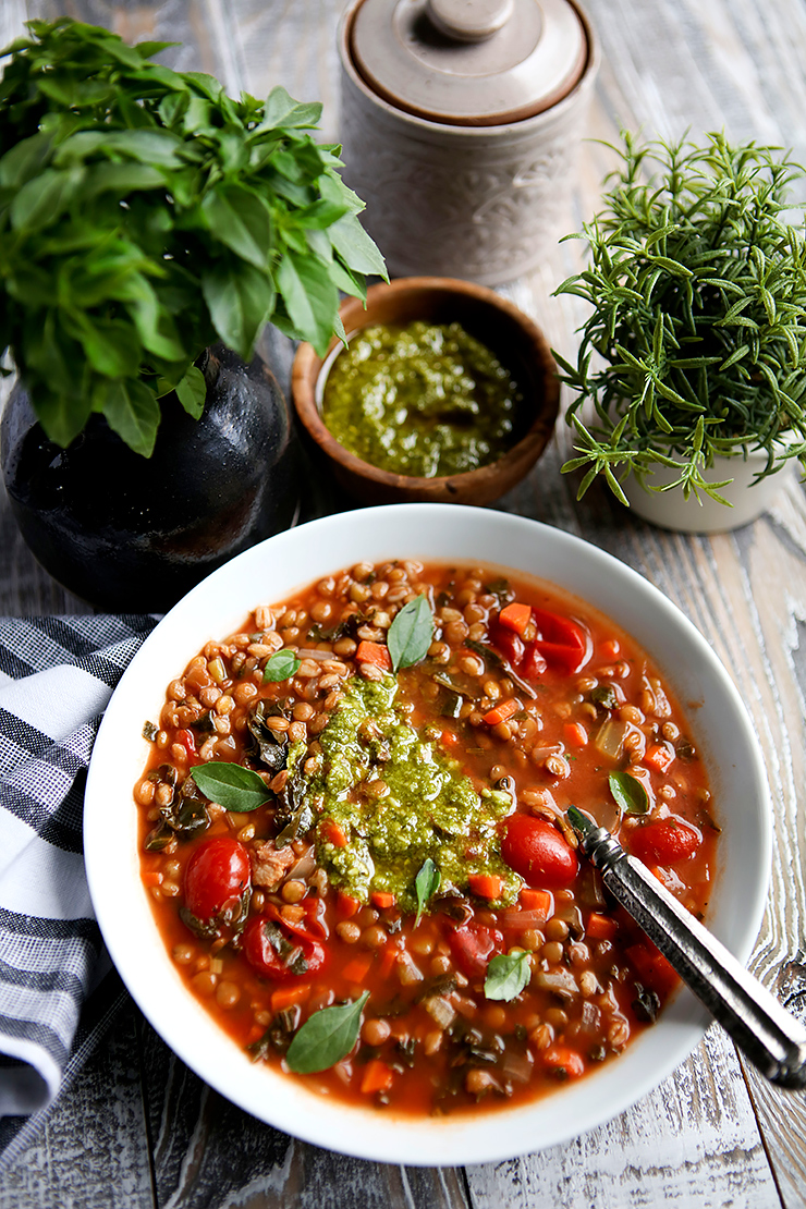 Hearty & Healthy Lentil & Farro Soup | Italian Food Forever