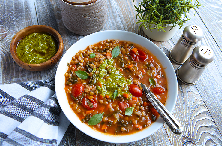 Hearty, Healthy Lentil & Farro Soup