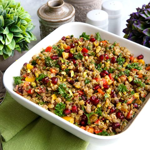 Colorful Lentil Salad With Fresh Herbs