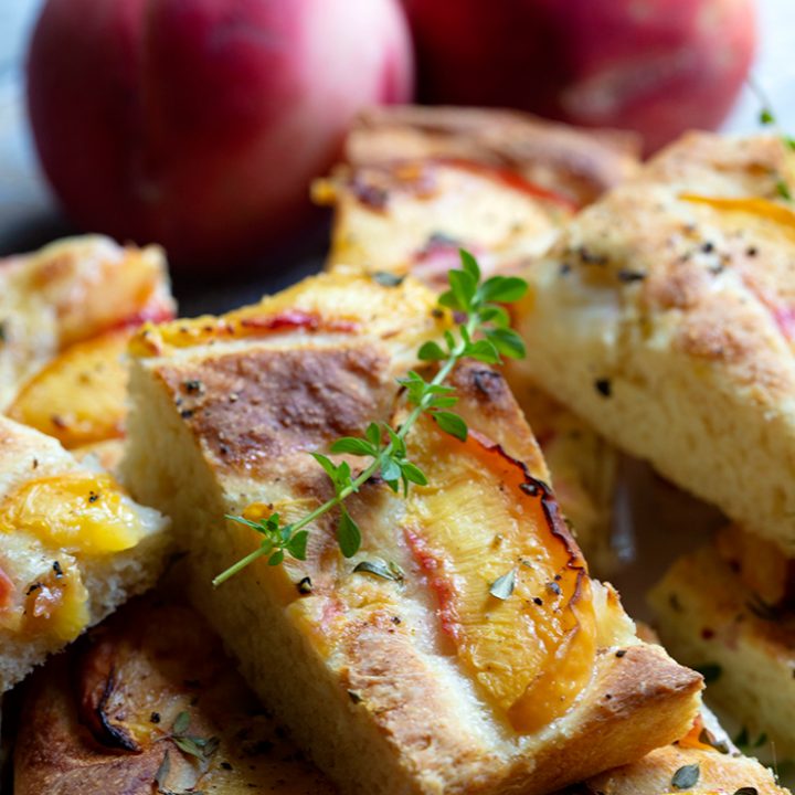 Focaccia With Peaches & Thyme