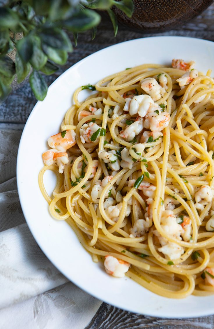 Pasta With Garlic Shrimp 