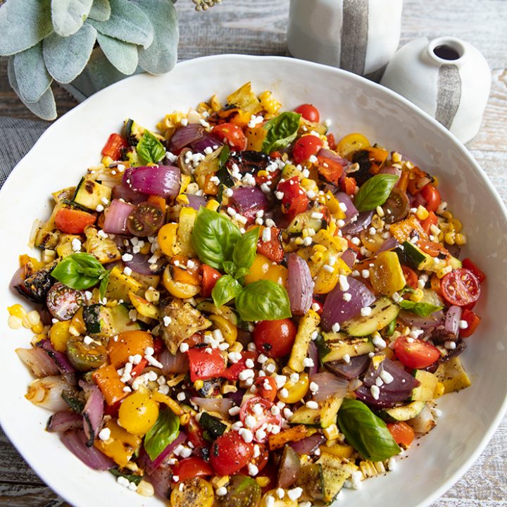 Grilled Vegetable Salad With Goat Cheese Crumbles