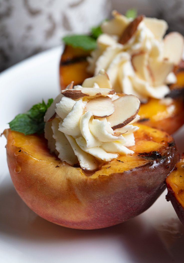 Grilled Peaches With Mascarpone Cream Italian Food Forever