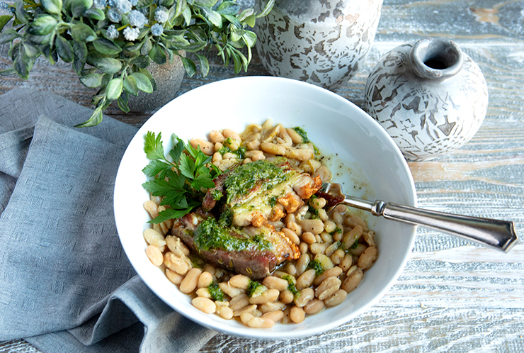 Pork Belly With Cannellini Beans