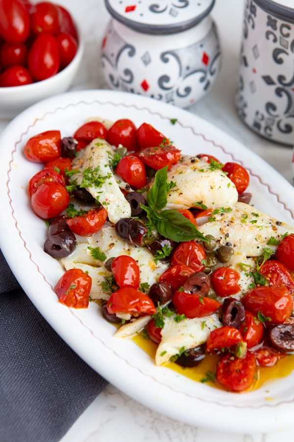 Tilapia With Roasted Tomatoes, Capers & Olives Italian Food Forever