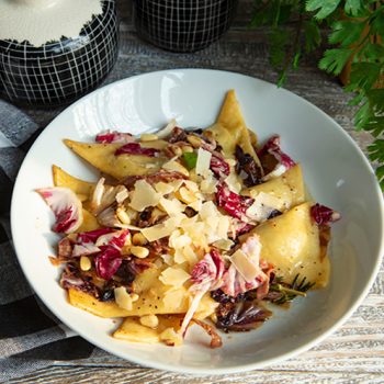 Stuffed Four Cheese Pasta Triangles In Brown Butter Sauce | Italian ...