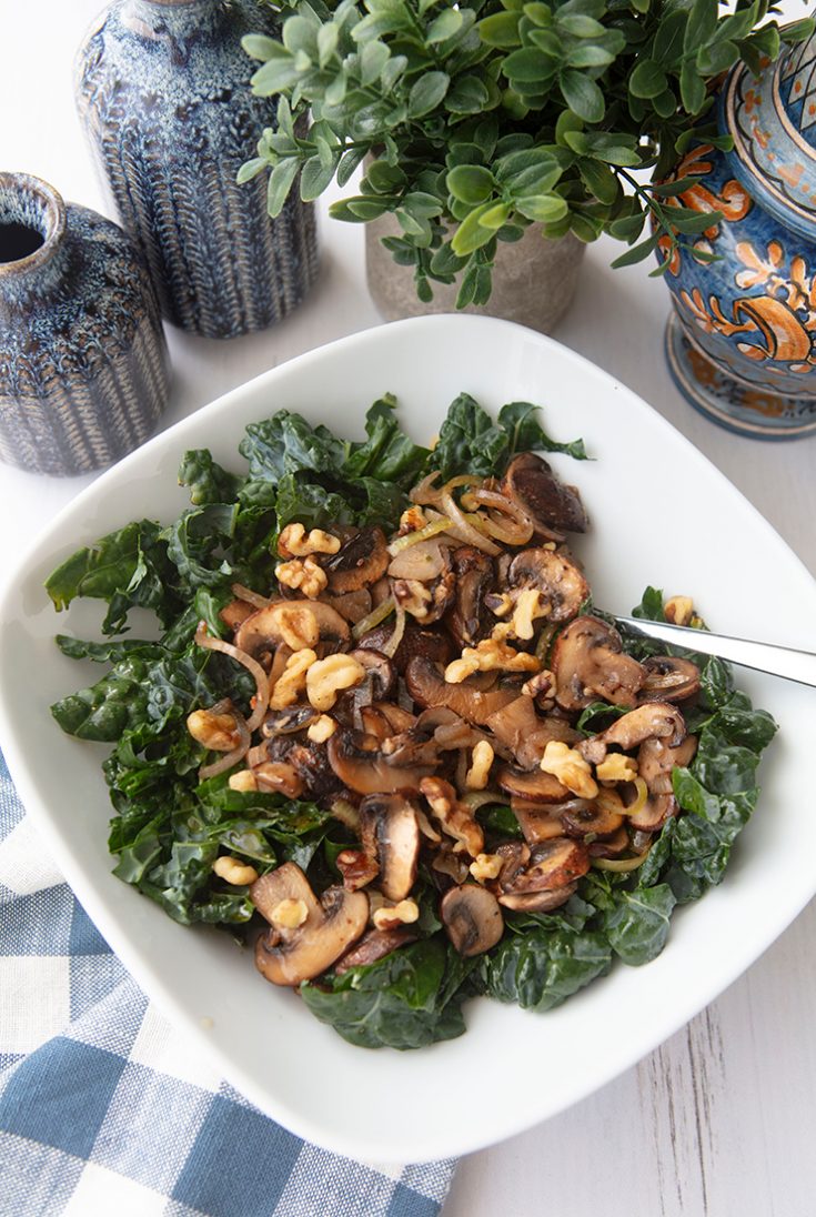 Warm Mushroom & Kale Salad | Italian Food Forever