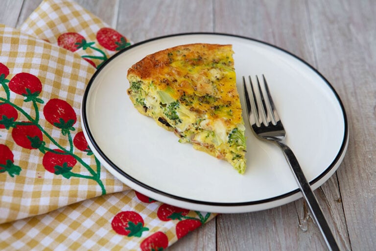 Broccoli Cheese Quiche With Smoked Pancetta