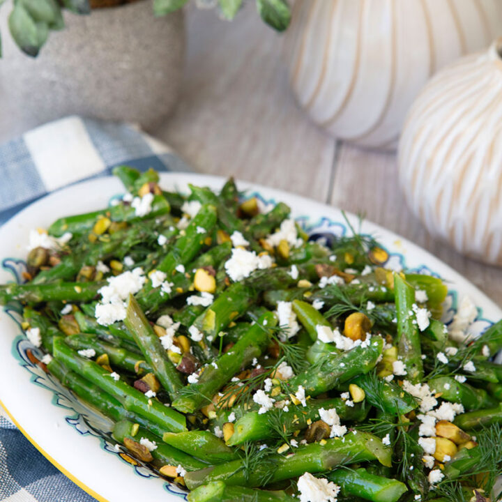 Asparagus Salad With Feta Cheese & Pistachios